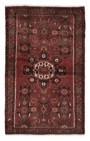  Persian Hamadan Rug 98X157 Black/Dark Red (Wool, Persia/Iran)