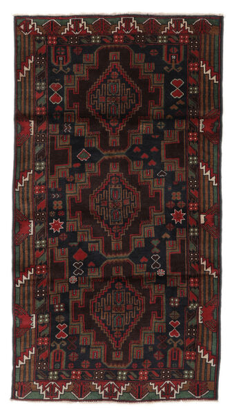  Baluch Rug 106X195 Authentic
 Oriental Handknotted Black (Wool, Afghanistan)