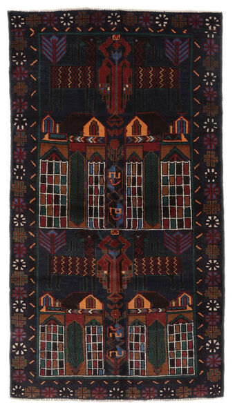  Baluch Rug 99X185 Authentic
 Oriental Handknotted Black/Dark Red (Wool, )