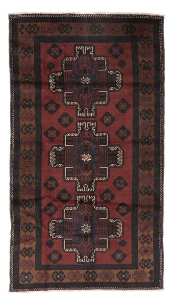  Baluch Rug 101X181 Authentic
 Oriental Handknotted Black/Dark Red (Wool, )