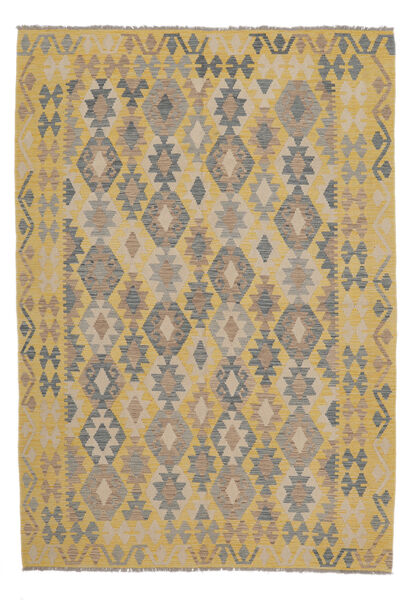  Kilim Afghan Old Style Rug 205X297 Authentic
 Oriental Handwoven Brown/White/Creme (Wool, Afghanistan)
