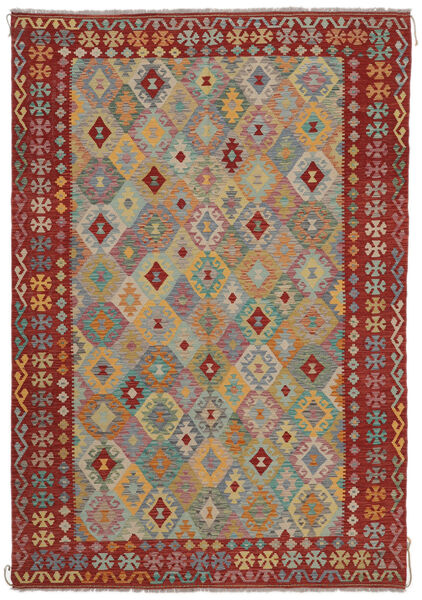  Kilim Afghan Old Style Rug 199X286 Authentic
 Oriental Handwoven Dark Brown/Brown (Wool, Afghanistan)