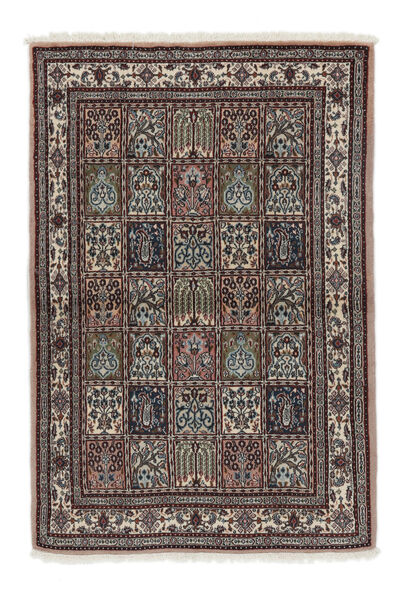  Moud Rug 97X144 Authentic
 Oriental Handknotted Black/White/Creme (Wool/Silk, Persia/Iran)