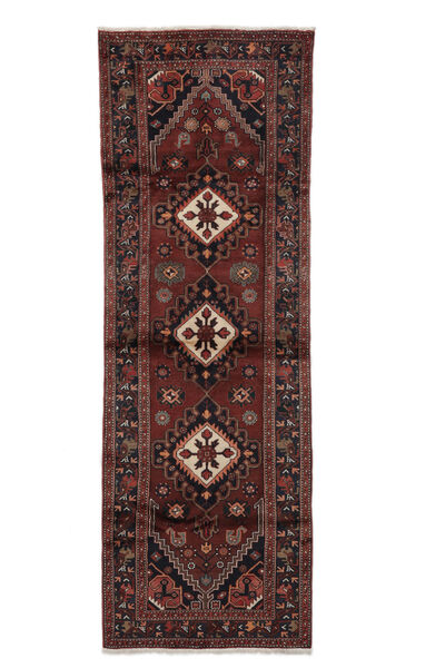 100X301 Hamadan Rug Rug Authentic
 Oriental Handknotted Runner
 Black/Dark Red (Wool, Persia/Iran)