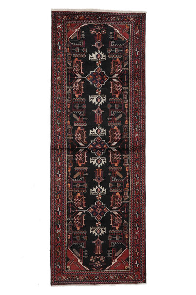 103X303 Hamadan Rug Rug Authentic
 Oriental Handknotted Runner
 Black/Dark Red (Wool, Persia/Iran)