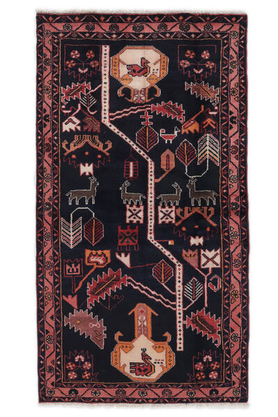 Hamadan Rug Rug 105X191 Black/Dark Red (Wool, Persia/Iran)