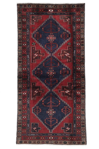 100X206 Hamadan Rug Rug Oriental Black/Dark Red (Wool, Persia/Iran)