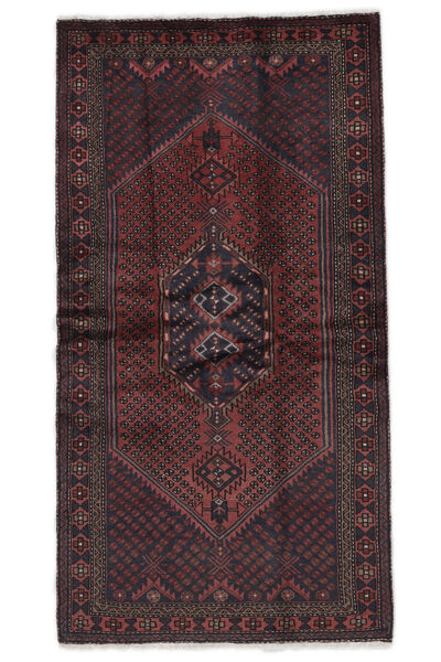 108X204 Hamadan Rug Rug Authentic
 Oriental Handknotted Black/Dark Red (Wool, Persia/Iran)