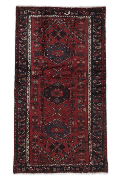107X192 Hamadan Rug Rug Oriental Black/Dark Red (Wool, Persia/Iran)