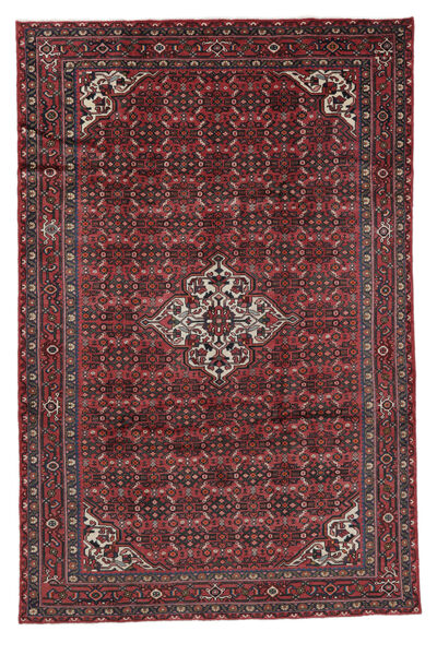 206X314 Hosseinabad Rug Rug Authentic
 Oriental Handknotted Black/Dark Red (Wool, Persia/Iran)