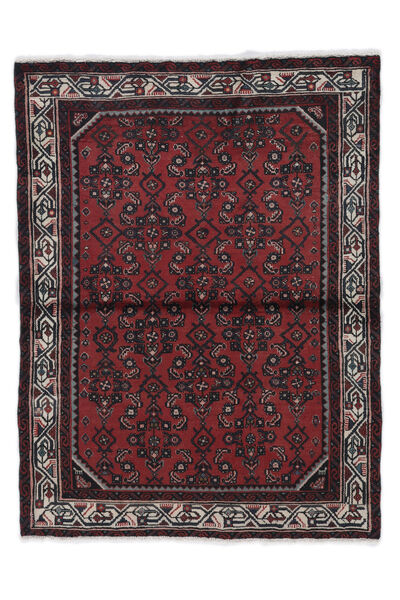  108X143 Hamadan Rug Handknotted Rug Black/Dark Red Persia/Iran 