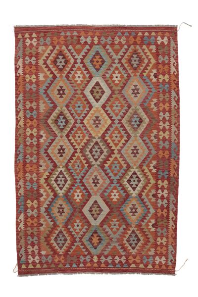  Kilim Afghan Old Style Rug 201X303 Authentic
 Oriental Handwoven Dark Brown/White/Creme (Wool, Afghanistan)