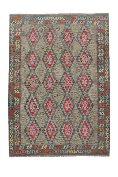 210X288 Kilim Afghan Old Style Rug Oriental Dark Yellow/Brown (Wool, Afghanistan)
