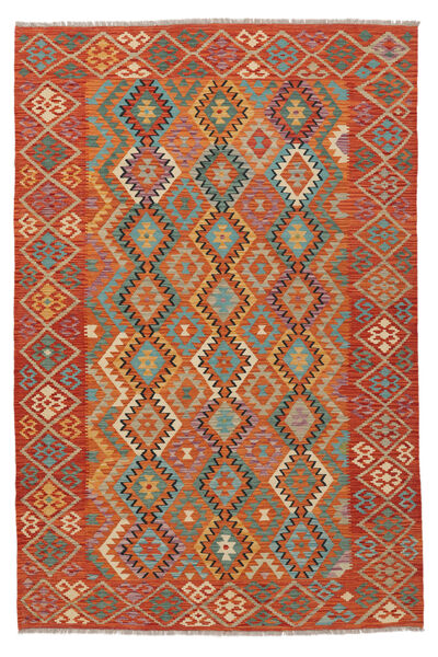  Kilim Afghan Old Style Rug 199X303 Authentic
 Oriental Handwoven Dark Red/Dark Brown (Wool, Afghanistan)