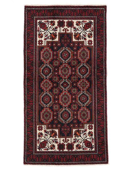  Persian Baluch Rug 99X191 Black/Dark Red (Wool, Persia/Iran)