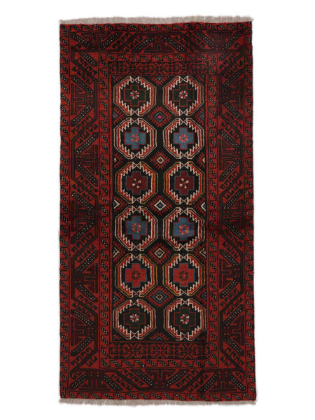  Persian Baluch Rug 97X189 Black/Dark Red (Wool, Persia/Iran)