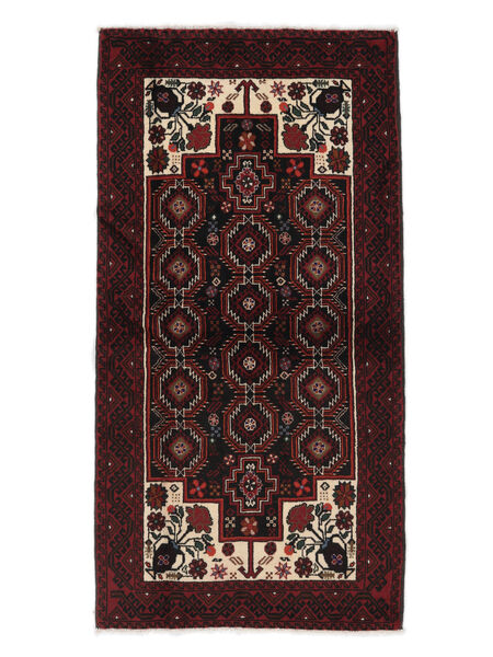 Authentic
 Rug Baluch Rug 100X191 Black/Dark Red (Wool, Persia/Iran)