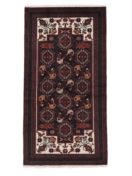 Authentic
 Rug Baluch Rug 100X193 Black/Dark Red (Wool, Persia/Iran)