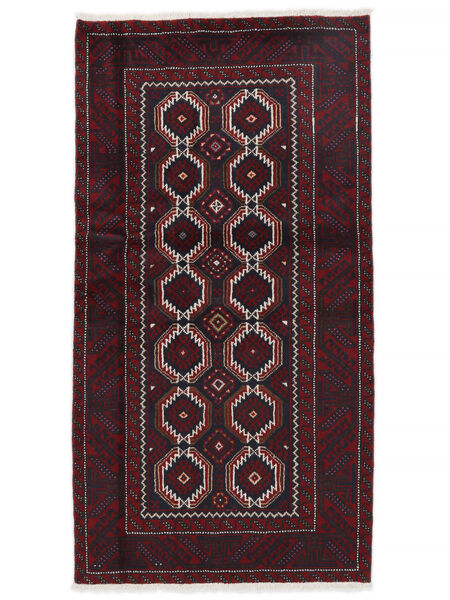 95X179 Baluch Rug Rug Oriental Black/Dark Red (Wool, Persia/Iran)