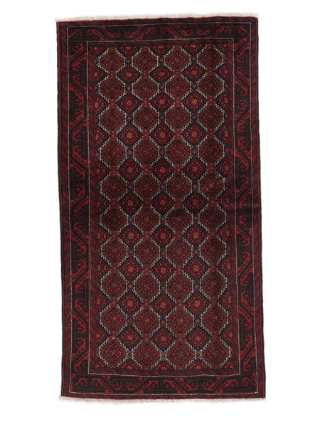  Persian Baluch Rug 100X190 Black/Dark Red (Wool, Persia/Iran)