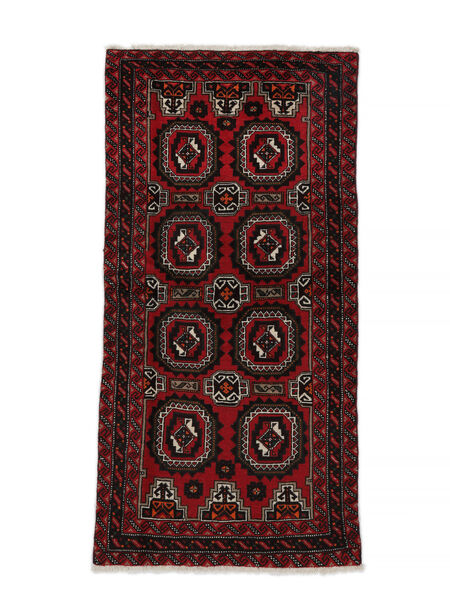 Persian Baluch Rug 100X201 Black/Dark Red (Wool, Persia/Iran)