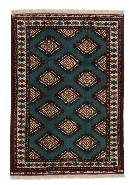  Turkaman Rug 104X145 Authentic
 Oriental Handknotted Black/White/Creme (Wool, Persia/Iran)