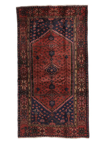 Hamadan Rug Rug 108X198 Black/Dark Red (Wool, Persia/Iran)