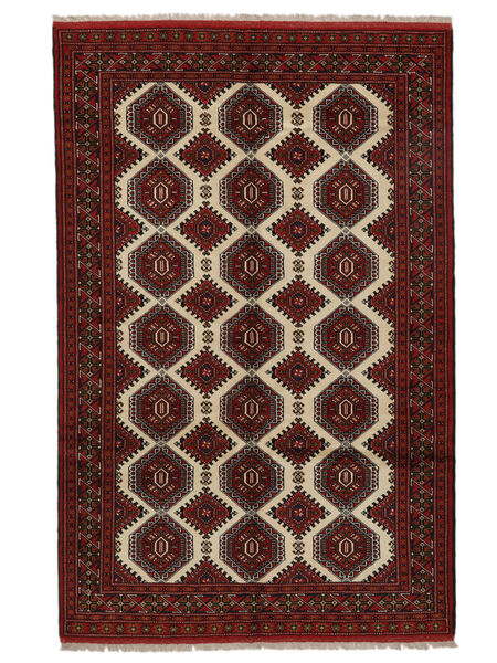  Turkaman Rug 157X240 Persian Wool Rug Black/Dark Red Small Rug 