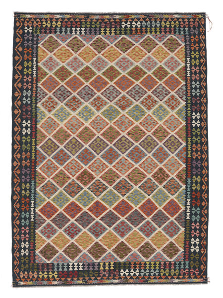 249X347 Kilim Afghan Old Style Rug Rug Oriental Brown/Black (Wool, Afghanistan)