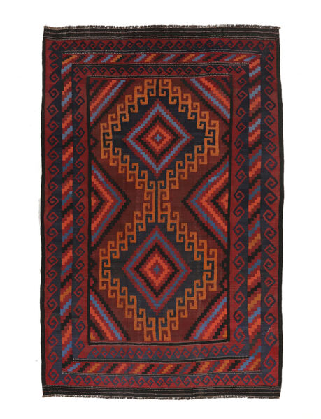  208X334 Afghan Vintage Kilim Rug Rug Black/Dark Red Afghanistan 