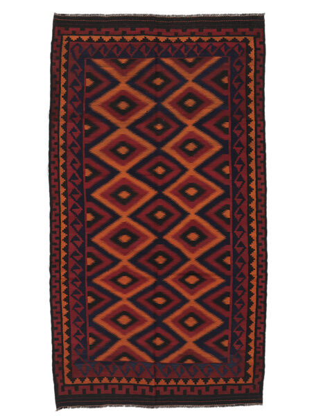  157X285 Afghan Vintage Kilim Rug Black/Dark Red Afghanistan 