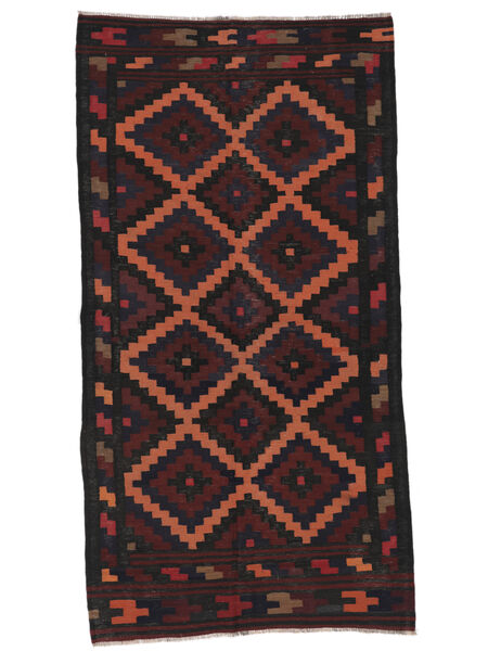  146X285 Afghan Vintage Kilim Rug Black/Dark Red Afghanistan 