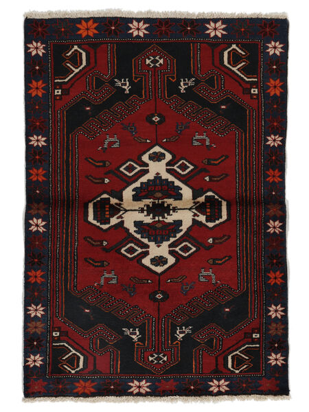  Oriental Hamadan Rug 102X148 Black/Dark Red (Wool, Persia/Iran)