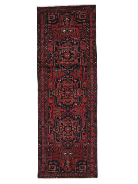 106X310 Hamadan Rug Rug Authentic
 Oriental Handknotted Runner
 Black/Dark Red (Wool, Persia/Iran)