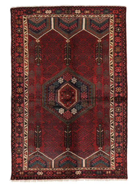 135X198 Hamadan Rug Rug Authentic
 Oriental Handknotted Black/Dark Red (Wool, Persia/Iran)