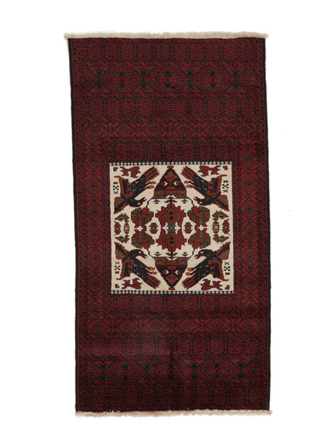  Baluch Rug 97X180 Authentic
 Oriental Handknotted Black/Dark Red (Wool, )