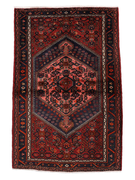  Oriental Hamadan Rug 132X200 Black/Dark Red (Wool, Persia/Iran)