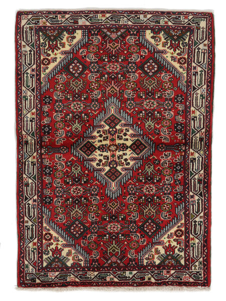 Hamadan Rug 100X144 Black/Dark Red (Wool, Persia/Iran)