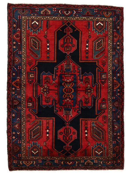 Authentic
 Rug Hamadan Rug 147X205 Black/Dark Red (Wool, Persia/Iran)