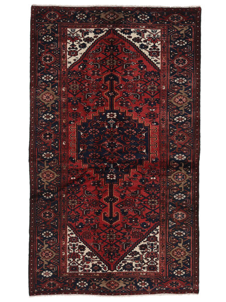 130X215 Hamadan Rug Rug Authentic
 Oriental Handknotted Black/Dark Red (Wool, Persia/Iran)