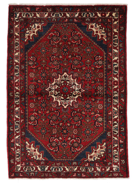 105X152 Hosseinabad Rug Black/Dark Red Persia/Iran 