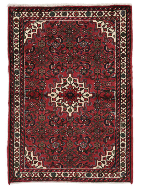 107X152 Hosseinabad Rug Oriental Black/Dark Red (Wool, Persia/Iran)