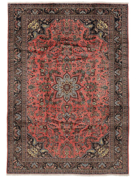  Hamadan Rug 210X290 Persian Wool Rug Black/Dark Red Rug 