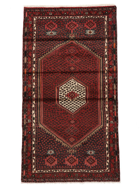  Hamadan Rug 105X194 Persian Wool Black/Dark Red Small 