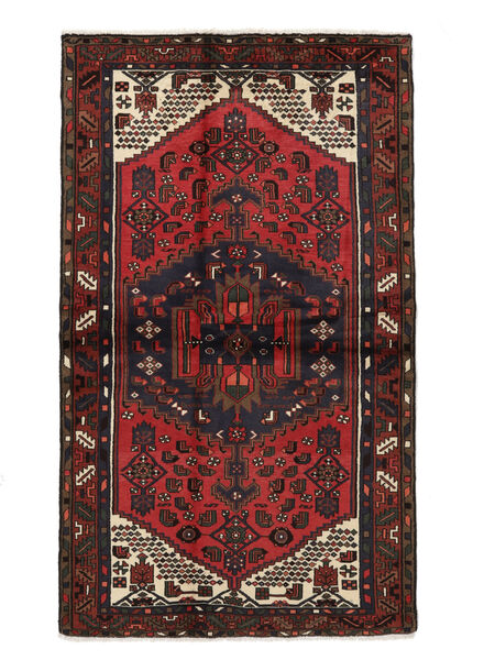 120X205 Hamadan Rug Rug Oriental Black/Dark Red (Wool, Persia/Iran)