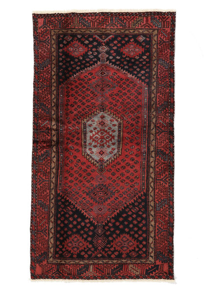  Hamadan Rug 103X191 Persian Wool Rug Black/Dark Red Small Rug 