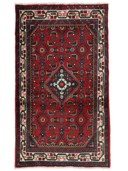  Asadabad Rug 75X128 Persian Wool Black/Dark Red Small 