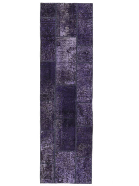  Persian Patchwork - Persien/Iran Rug 74X255 Runner
 Black/Dark Purple (Wool, Persia/Iran)