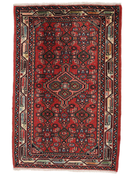 64X98 Asadabad Rug Oriental Black/Dark Red (Wool, Persia/Iran)