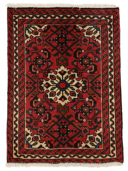65X87 Hosseinabad Rug Rug Oriental Black/Dark Red (Wool, Persia/Iran)